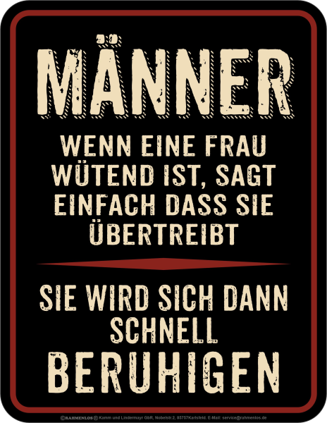 Bedrucktes Blechschild - Männer