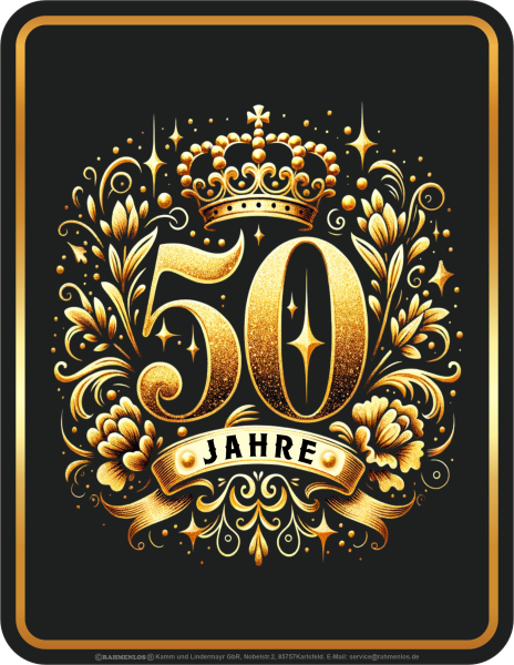 Bedrucktes Blechschild - 50. Geburtstag