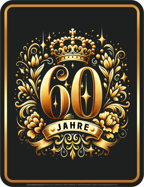 Bedrucktes Blechschild - 60. Geburtstag