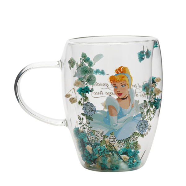 Prinzessinnen Blumendesign - Cinderella  - Teeglas
