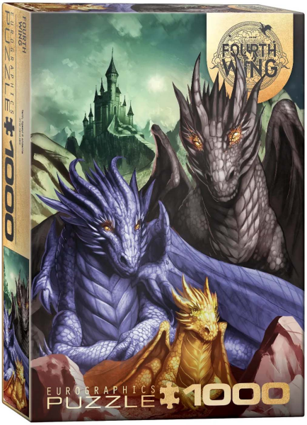 1000 Teile Puzzle - Fourth Wings - Tairn, Sgaeyl & Andarna