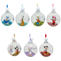 7 Weihnachtskugeln Disney Classic mit Glitzereffekt
