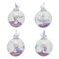7 Weihnachtskugeln Disney Classic mit Glitzereffekt
