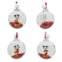 7 Weihnachtskugeln Disney Classic mit Glitzereffekt