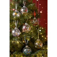 7 Weihnachtskugeln Disney Classic mit Glitzereffekt