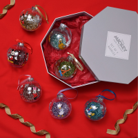 7 Weihnachtskugeln Disney Classic mit Glitzereffekt