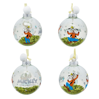 7 Weihnachtskugeln Disney Classic mit Glitzereffekt