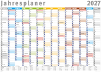 Jahresplaner 2027 - Wandplaner Kalender - Giant XXL...