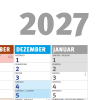 Jahresplaner 2027 - Wandplaner Kalender - Giant XXL Poster - Grösse 140x100 cm