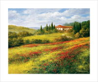 Schölnhammer, Heinz - Kunstdruck - Landschaft Mohn I