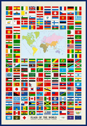 J. World - Kunstdruck - Flags of the World, 56,98
