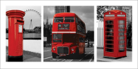 London  - Kunstdruck - Sehenswürdigkeiten -Triptychon