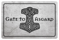 Gate to Asgard-Grau - Blech-Schild