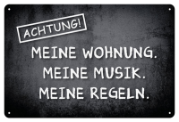 Achtung! Meine Wohnung - Blech-Schild