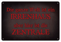 Irrenhaus - Blech-Schild