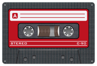 Tape Rot - Blech-Schild