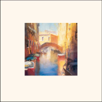 Rice, Cecil - Kunstdruck - Canal with Orange Bridge