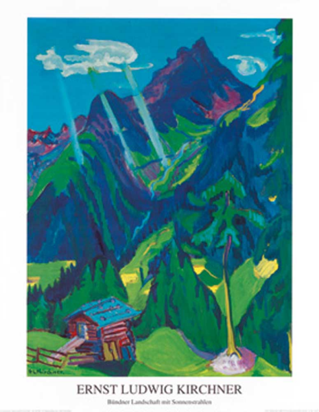 Kirchner, Ernst Ludwig - Kunstdruck - Bündner Landschaft