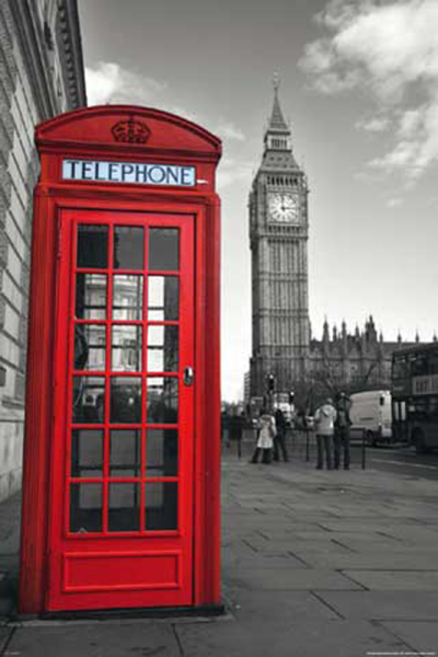 London - Poster - City colourlight Red Phonebox + 1 Ü-Poster der Grösse 61x91,5cm