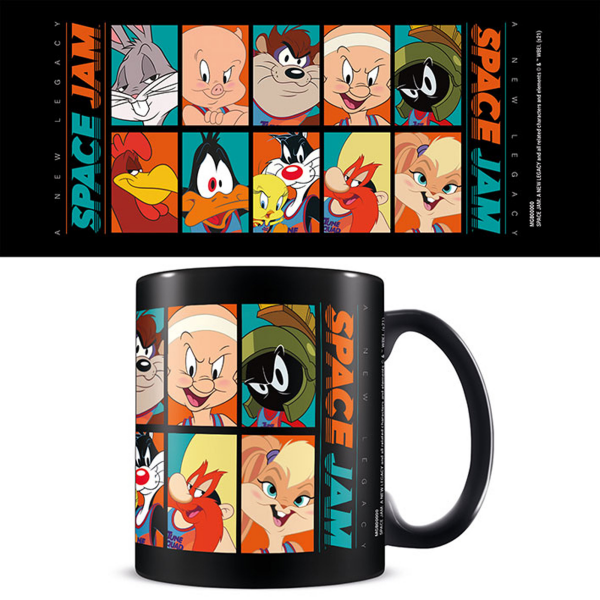 Space Jam  - Lizenz Tassen 3D - 2 - The Faces of Tune Squad - black