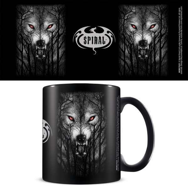 Spiral - Lizenz Tassen 3D - Forest Wolf - black