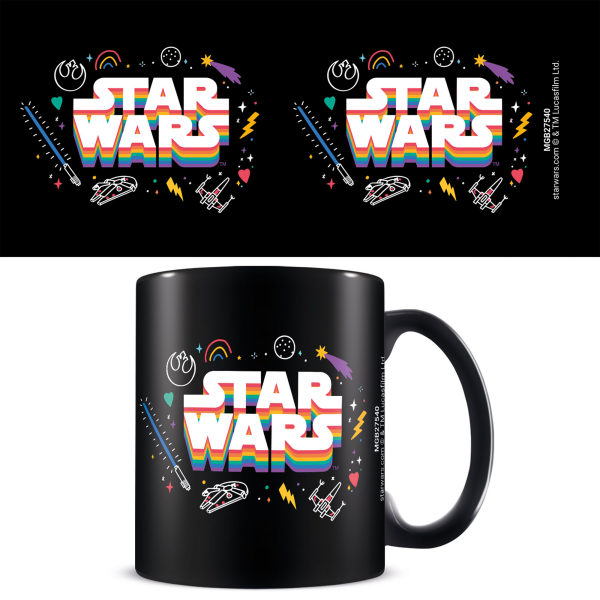 Star Wars - Lizenz Tassen 3D - Logo Rainbow - black