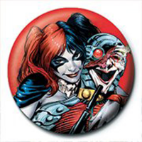 Harley Quinn - Button Badge - Red
