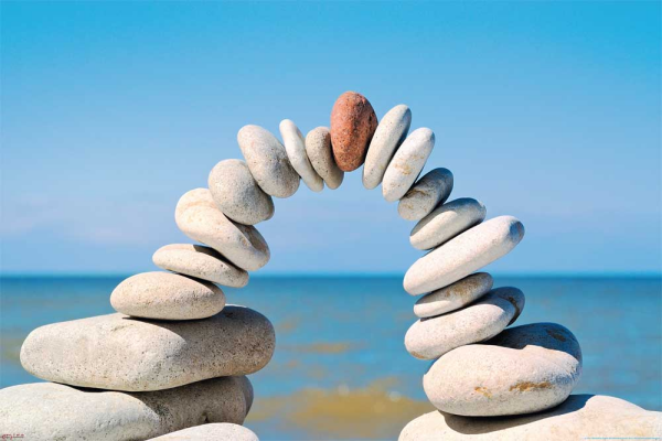 Zen - Poster - Steinbogen Perfekte Balance + 1 Ü-Poster der Grösse 61x91,5cm