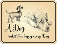 Hunde - Magnete - Dog makes you happy