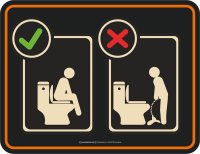 Bad Sprüche - Magnete - Bitte im Sitzen pinkeln