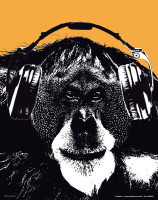 Orang Utan Headphones - Mousepad - Mousepad