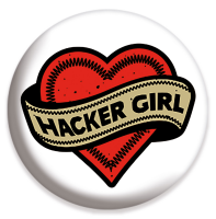 Stranger Things - Button Badge - 4 - Hacker Girl