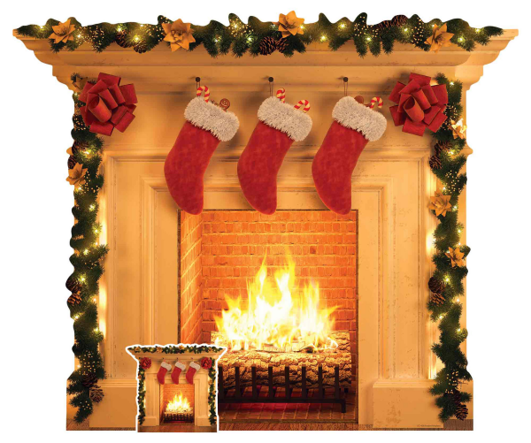 Weihnachten Pappaufsteller Kamin
