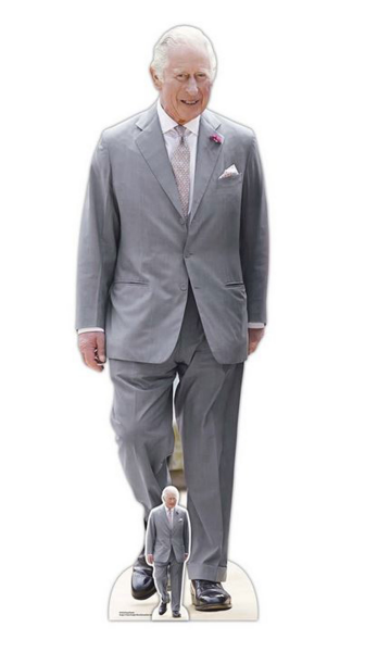 King Charles Pappaufsteller Grey Suit Pappaufsteller